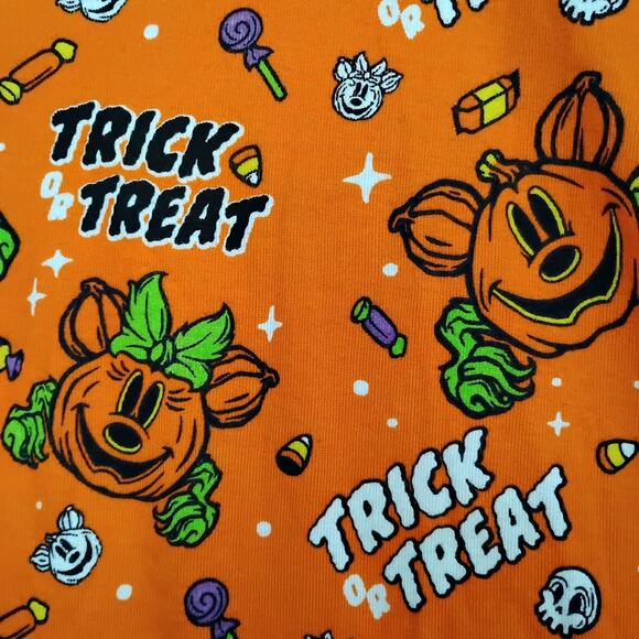 Disney Trick Or Treat Pajama Set NWOT 2X Orange Mickey Pumpkin Graphics 2 Pieces - Picture 11 of 13